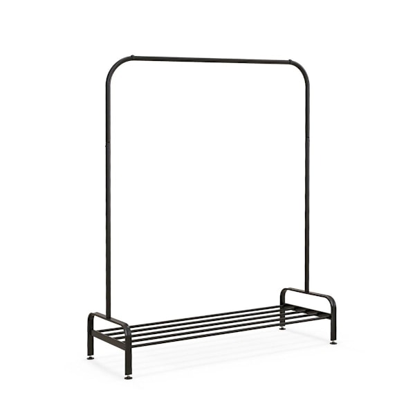 Tøjstativ med justerbare fødder & bøjlestang & opbevaringsrum 112 x 42 x 145 cm sort