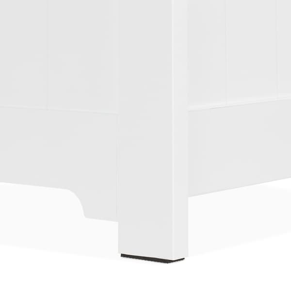 Vit förvaringslåda med lock – ribbad design
