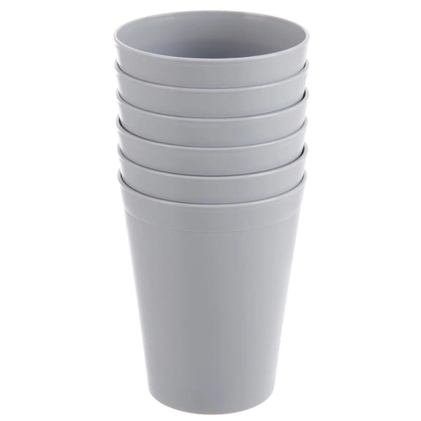 Plastikkrussæt, grå, 300 ml, 6 dele