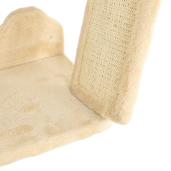 Kattklätterväggsset, 3-delad kattmöbel med skrapstolpe, sittpinnar, stege, trappsteg, skrapbräda, för katter upp till 5 kg, sisal, beige