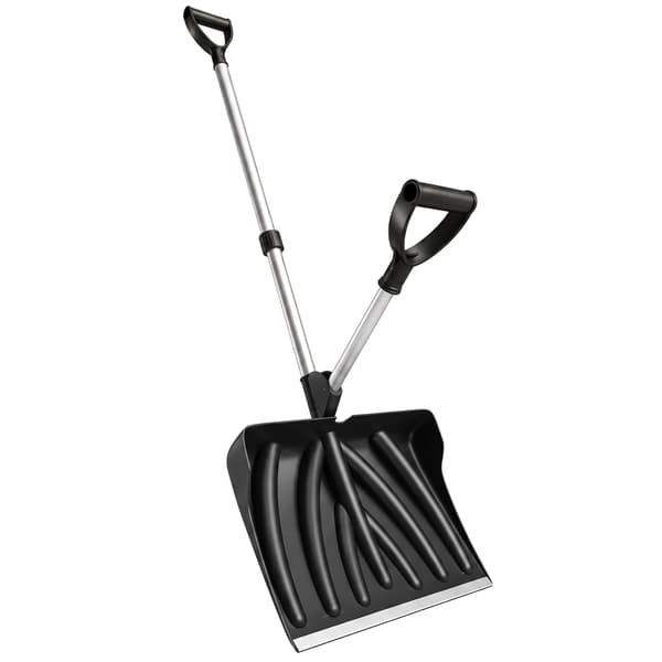 Ergonomisk sneskovl med 45 cm bredt plastblad