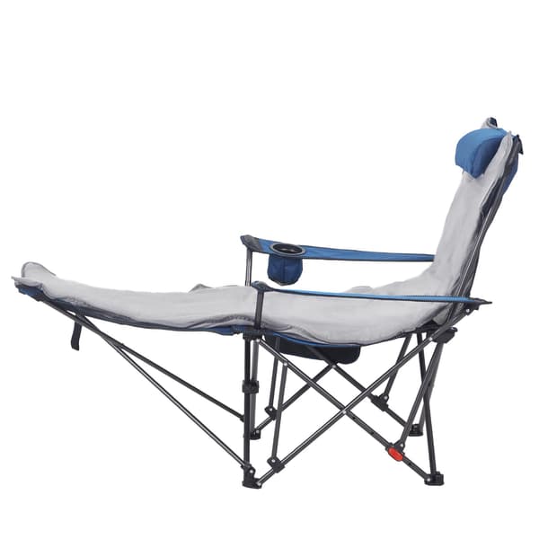 Fällbar campingstol, 4-läges fällbar, fotstöd, dyna