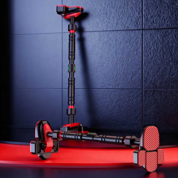 Døråbnings pull-up stang, 100-200 cm, firedobbelt støtte