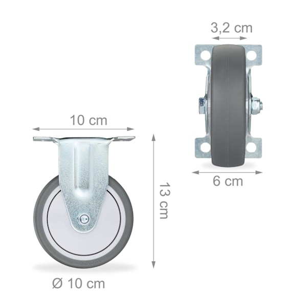 Fasta hjul, 4-pack