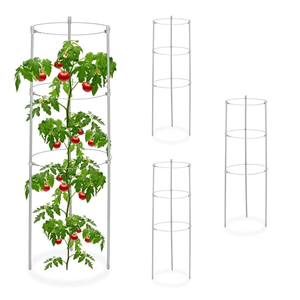 Set med 4 st runda tomatstöd, 60 cm