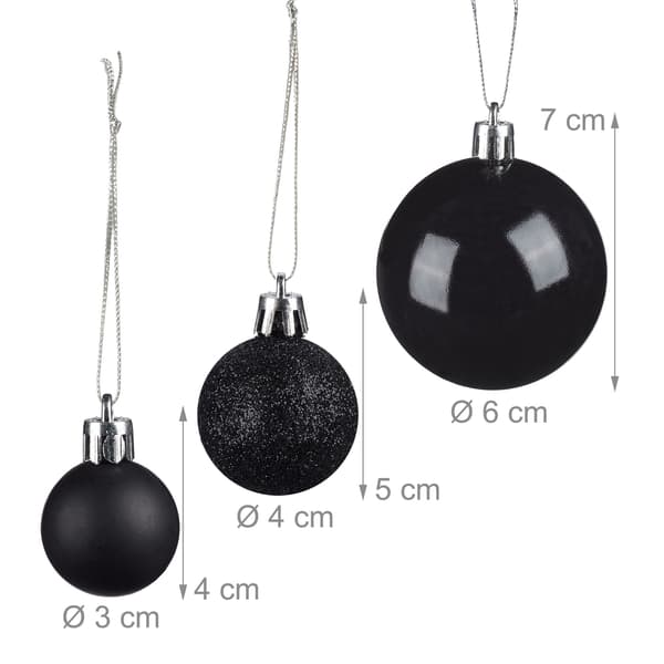 Julgranskulor set, matt/blank/glitterfinish