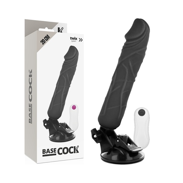 Basecock - Realistisk Vibrator Fjärrkontroll Svart 20 Cm -O- 4 Cm