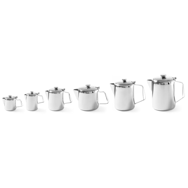 Tekannakanna med lock i rostfritt stål för kaffe och te 1,4L - Hendi 453407