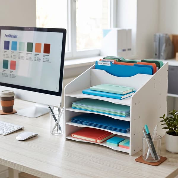 A4 dokumentsorterer med 6 rum – hvid MDF