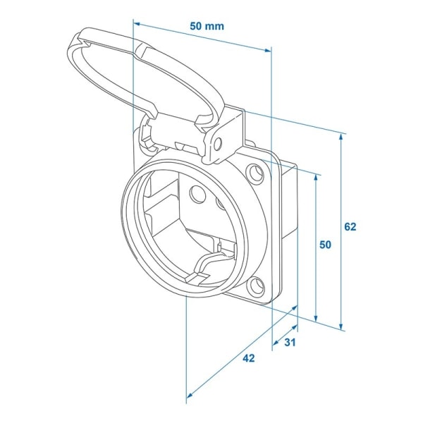 Schuko stikdåse 16A/250V