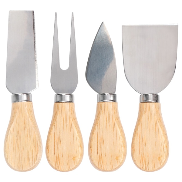Bambus ostebord med knive, 5 stk