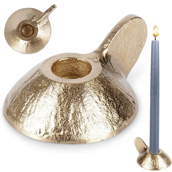 Elegant ljusstake i gyllene aluminium för långt ljus