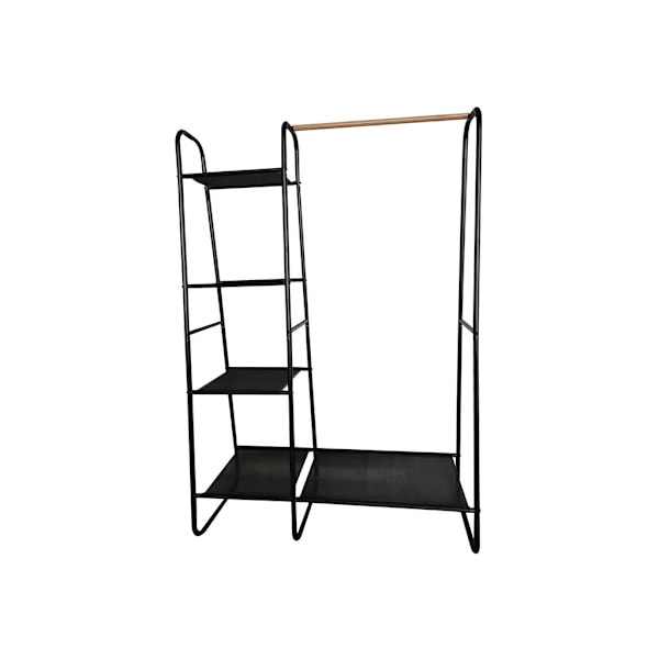 Klädställ med hyllor - Metall - Svart - 100 X 40 X 150 Cm