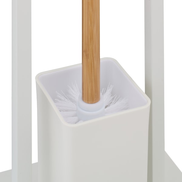 Toiletstol i bambus og rustfrit stål