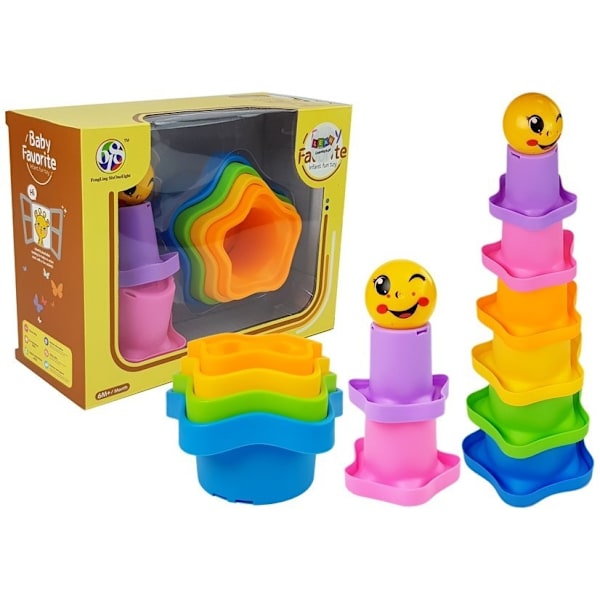 **Rainbow Pyramid Cups: Säker, färgglad och utvecklande leksak**