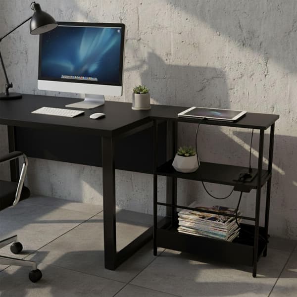 Sidebord med ladestation, USB-porte, træfinish
