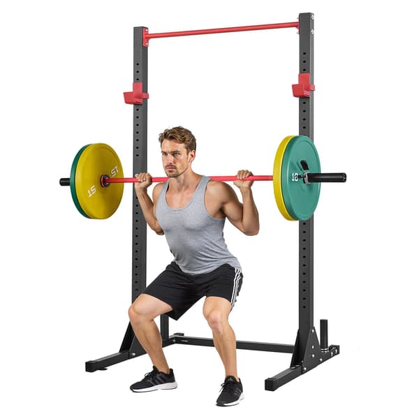 Power Cage Squat Rack – 28-nivåers J-krokar, pull-up-stång