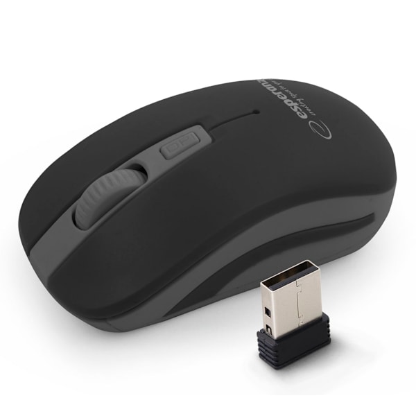 Esperanza langaton 2,4 GHz optinen hiiri 4D USB Uranus musta/harmaa musta, Harmaa