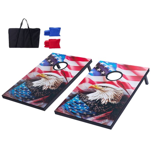Cornhole-set 3x60 cm MDF-skivor, 8 säckar och fodral