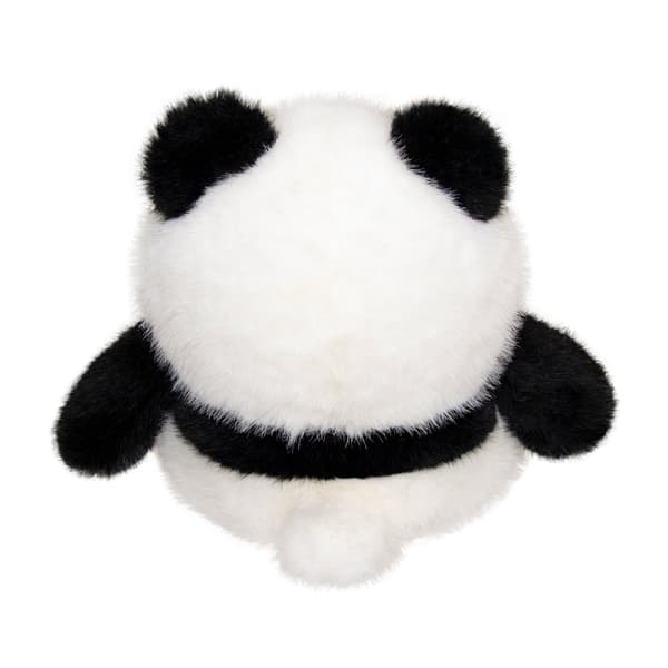 Panda tøjdyr 14 cm med blød pels, sort og hvid