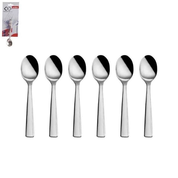 Seks espressoskeer i rustfrit stål - klassisk design