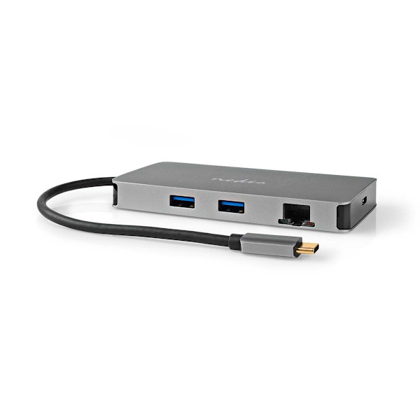 USB N Moniporttisovitin | USB 3.2 Gen 1 | USB-C™ Uros | Micro SD / RJ45 Naaras / SD / USB-C™ Naaras / 2x HDMI™ / 2x USB-A Naaras | 5 Gbps | 0.20 m | P