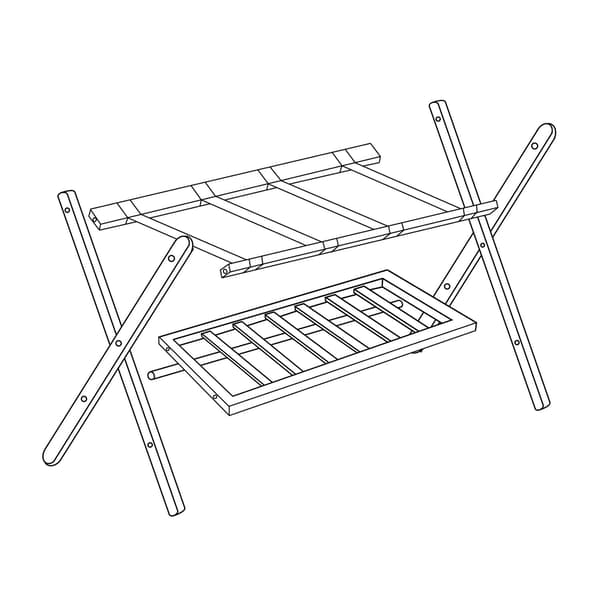 Träbagageställ, hopfällbart resväskställ, 2-pack