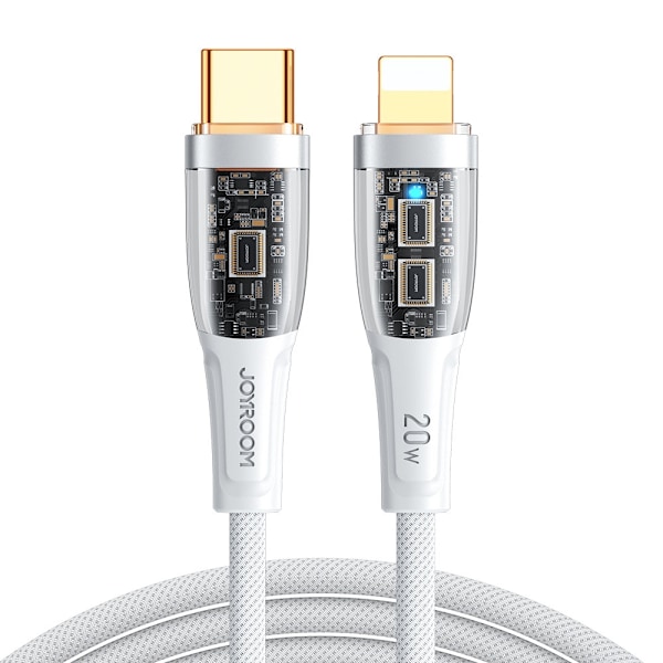 Kabel med smart switch USB-C - iPhone Lightning 1,2m - hvid