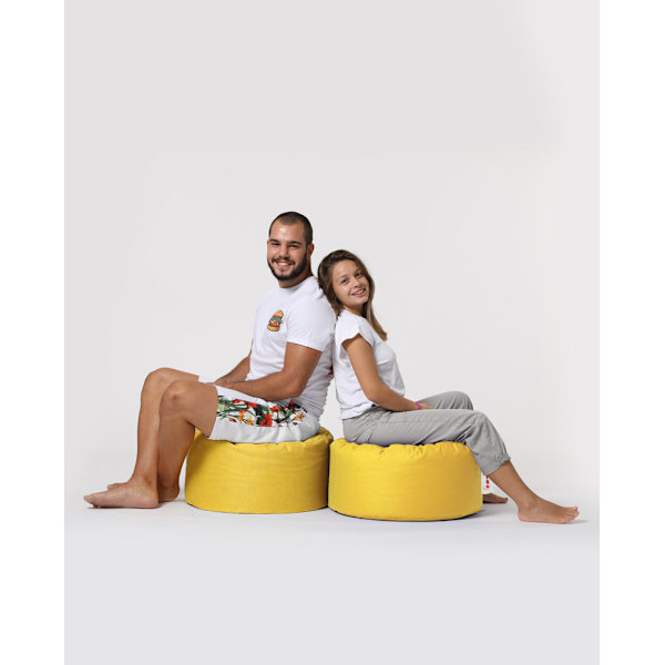 Garden Pouffe Pyöreä Pouf - keltainen