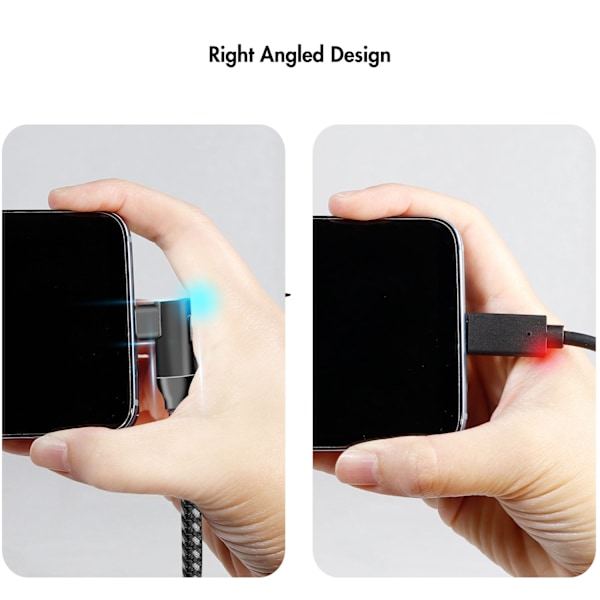 Kulma USB-C-kaapeli USB 3.2 15W 0,2m