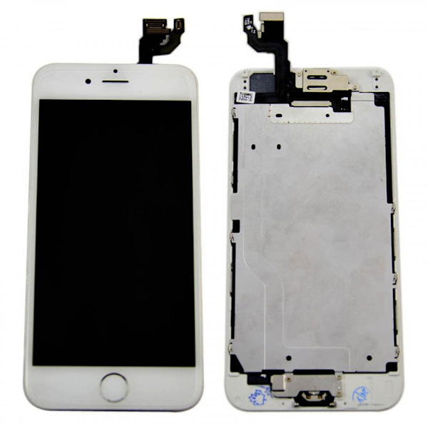 iPhone 6 Komplet skærm med små dele - Hvid