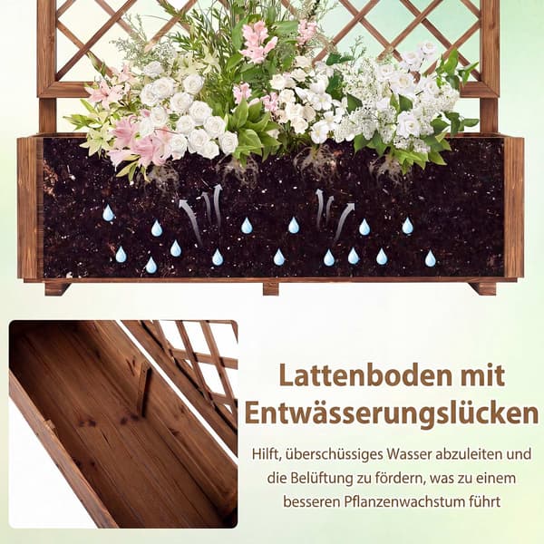 Højbed i træ med espalier, 91 x 33 x 101 cm