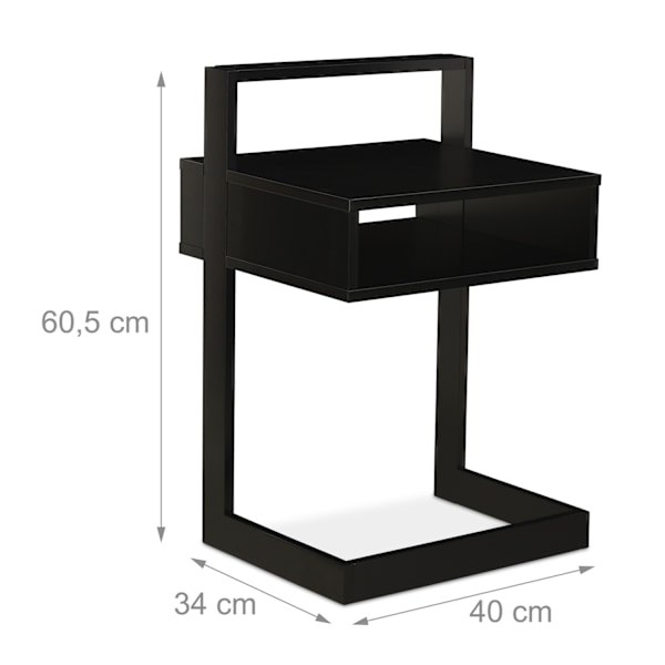 Sidebord med opbevaringsrum sort