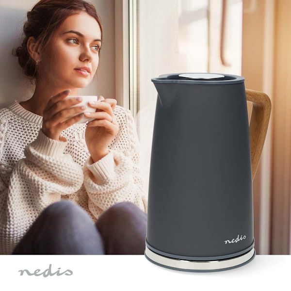 Vedenkeitin | 1.7 l | Soft-Touch | Harmaa | Pyörivä 360 astetta | Piilotettu lämmityselementti | Strix® ohjain | Tyhjäksi kiehumisen suoja