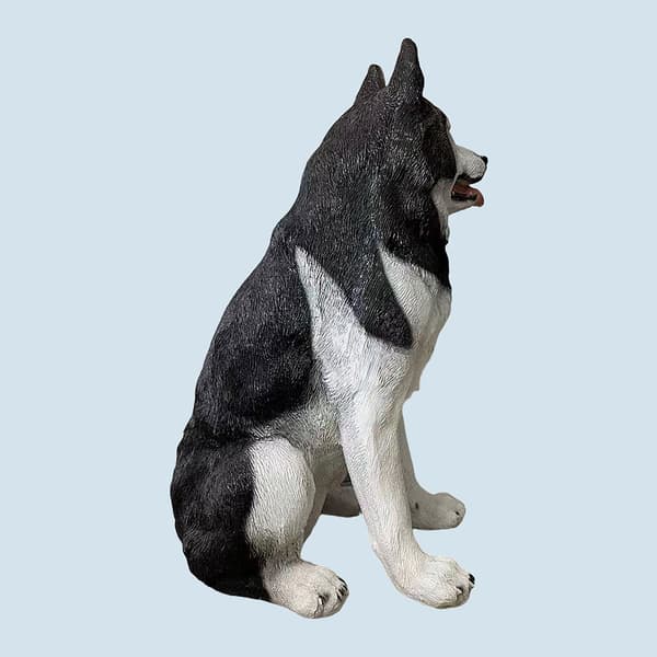 Husky havehundstatue, polyresin, 86 cm