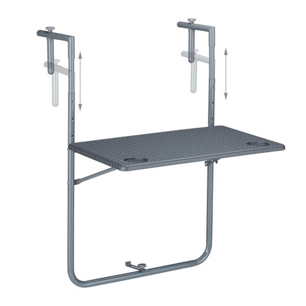Grå Balkong Hängande Bord Fällbart
