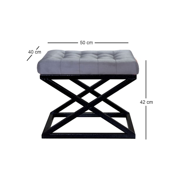 Pouffe Capraz - musta, harmaa v2