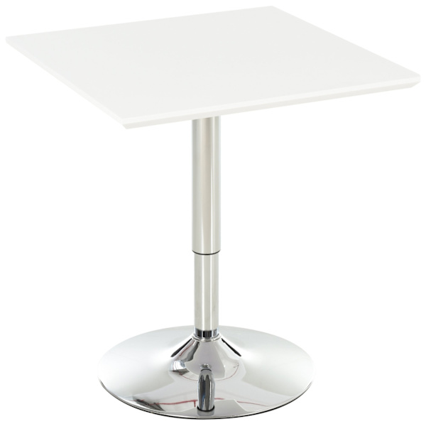 Bistro Bord Pub Bar Bord Højdejusterbart, Firkantet, Stål, Hvid, 60X60X71-92Cm