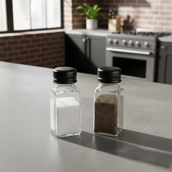 Salt- och pepparkar, glas, 80 ml, set om 2