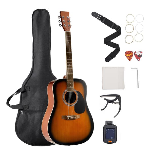 41-tums Dreadnought akustisk gitarrpaket, gigbag, Sunburst