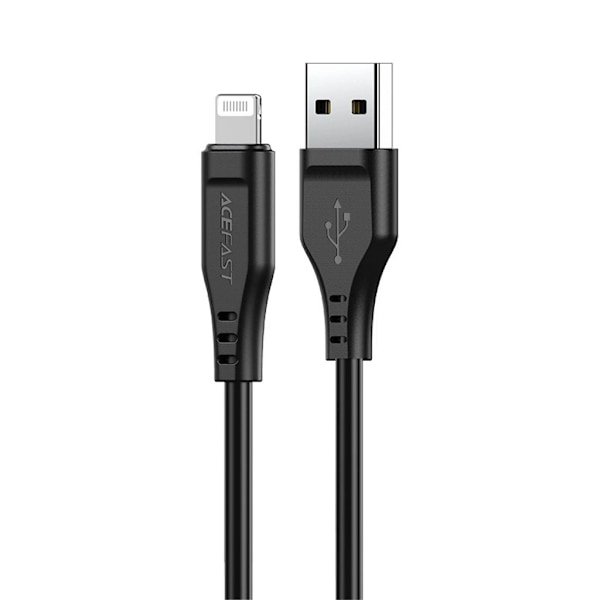 Acefast USB-A - Lightning-kaapeli MFI, 2,4 A, 1,2 m - musta