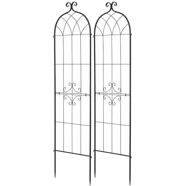 Trädgårdsrospaljé, 2-pack stål 180 x 52,5 cm