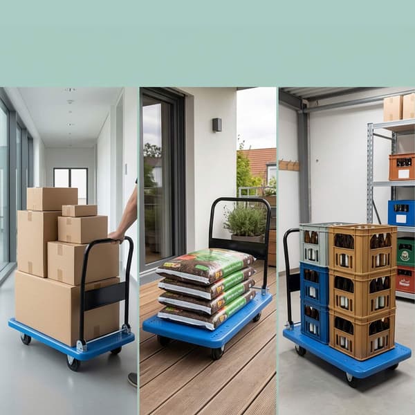 Sammenklappelig platformsvogn, 300 kg kapacitet - Blå