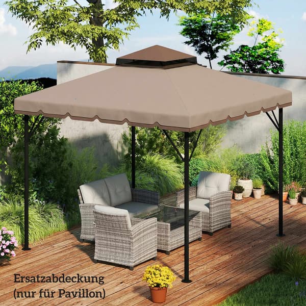 Udskiftningsbaldakin til 3x3m pavillon, UPF 30+ polyester