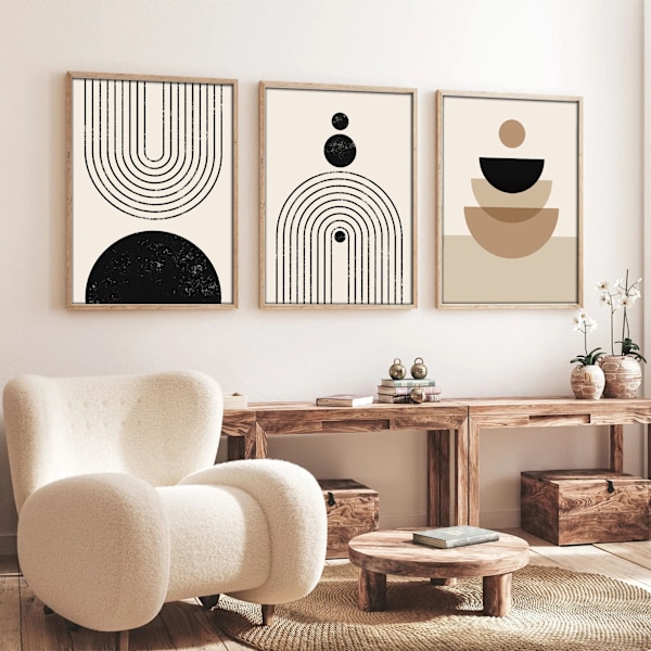 Dekorativ inramad MDF-målning (3 delar) Huhu262 - 50 x 70