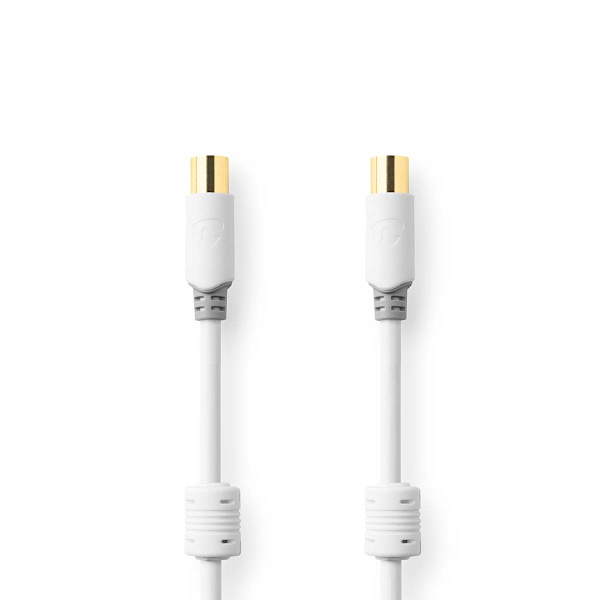 Coax Cable | IEC (Coax) Han | IEC (Coax) Hun | Guldplateret | 100 dB | 75 Ohm | Dobbelt afskærmet | 10.0 m | Runde | PVC | Hvid | Box