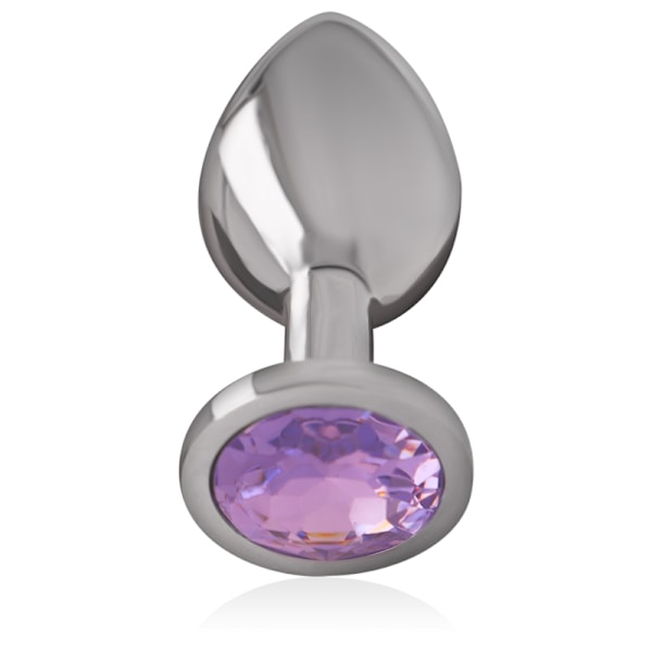 Intens - Aluminium metal analprop med violet krystal størrelse L