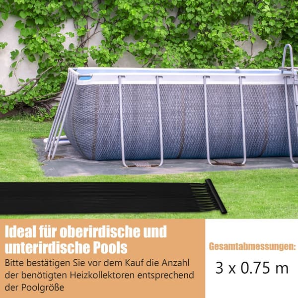 Solvarmer til pool, UV-bestandig PE, 300x75 cm, 2 paneler