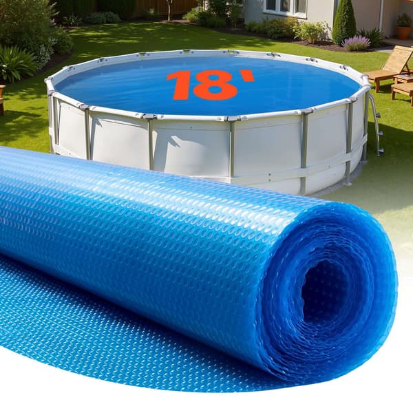 Solcellsöverdrag för pool, 5,5 m runt, 3,6 mm PE-bubbla