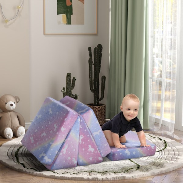 Lasten leikkisohva Vaahtomuovinen lasten sohva, jossa kallistustoiminto, 5 kpl. Lasten sohva pimeässä, hehkuva samettinen look, 2-3 lapselle, pinkki